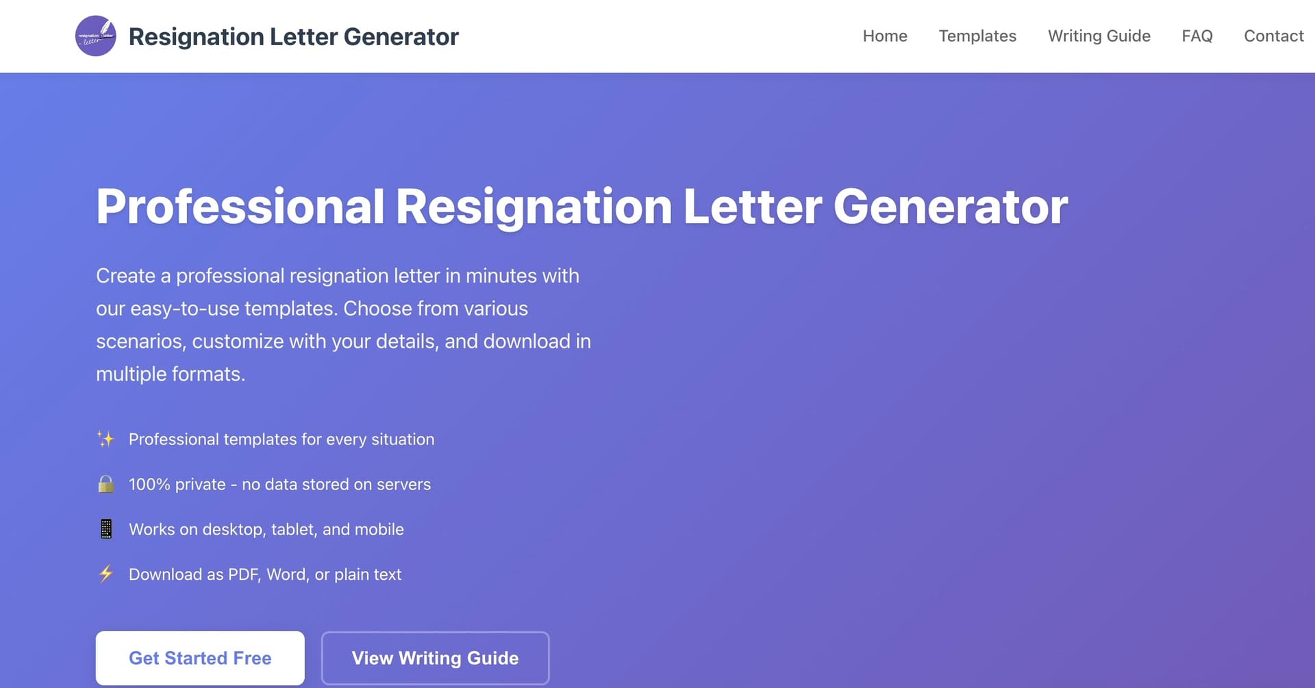 Resignation Letter Generator - Product Image