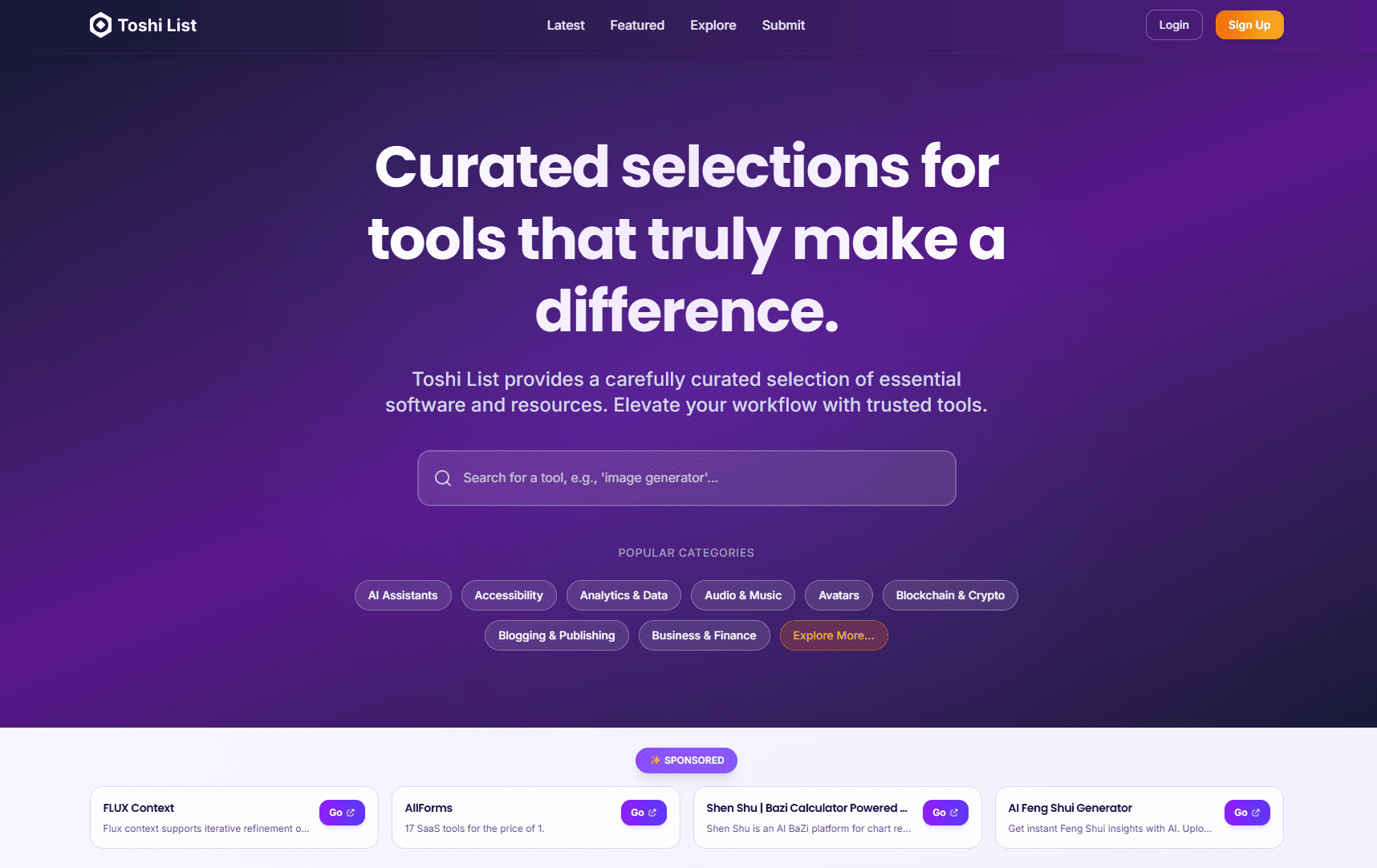 Toshi List - Product Image